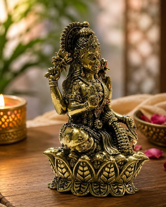 Brass Lakshmi Ji Statue 4 Inch
