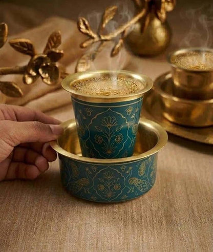 2 Dabara Set, Enamel Design – Teal Peacock