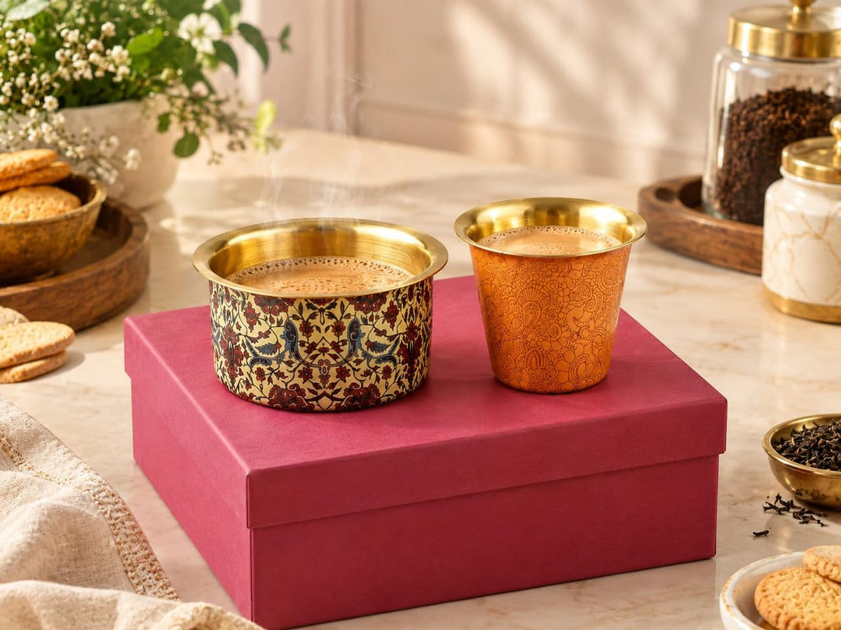 2 Dabara Set with 1 Coffee Filter, Enamel Design