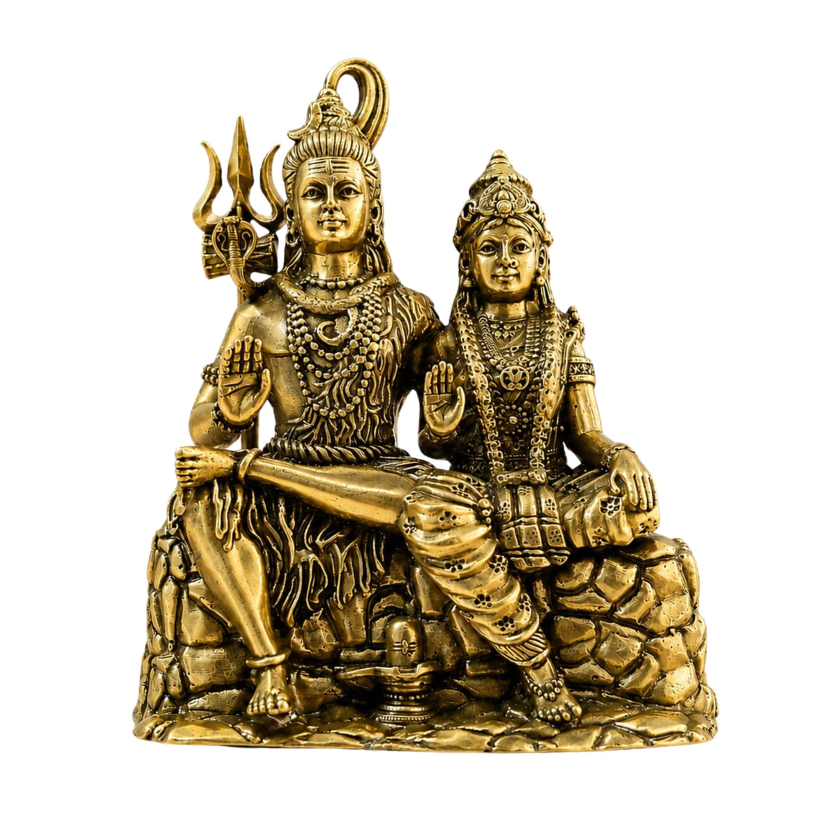 Brass Shiv Parvati Statue 4.5 Inch Decorative Figurine