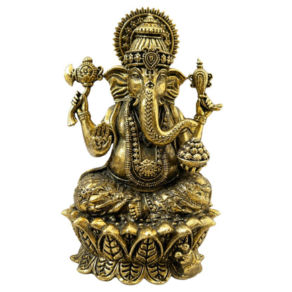 Brass Ganesh Ji Statue 4 Inch Decorative Figurine